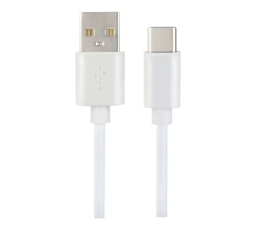 PERFEO Кабель USB A вилка - C вилка, 2.4A, белый, силикон, длина 1 м., ELASTIC (U4717)