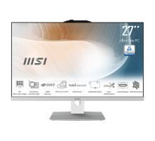 MSI Modern AM272P 1M AiO 27" FHD (1920x1080)IPS AG Non-touch, Core i3-100U (1.2GHz), 8GB DDR5(1x8GB),256GB SSD M.2,Intel UHD,WiFi,BT,camera,WirelessKB&mouse Eng/Rus,NoOS,1y war-ty,White