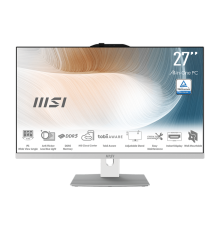 MSI Modern AM272P 1M AiO 27" FHD (1920x1080)IPS AG Non-touch, Core i3-100U (1.2GHz), 8GB DDR5(1x8GB),256GB SSD M.2,Intel UHD,WiFi,BT,camera,WirelessKB&mouse Eng/Rus,NoOS,1y war-ty,White