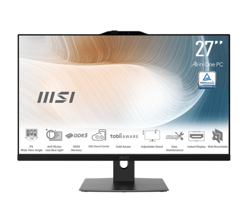 MSI Modern AM272P 1M AiO 27" FHD (1920x1080)IPS AG Non-touch, Core i3-100U (1.2GHz), 8GB DDR5(1x8GB),256GB SSD M.2,Intel UHD,WiFi,BT,camera,WirelessKB&mouse Eng/Rus,NoOS,1y war-ty,Black MSI Modern AM272P 1M AiO 27" FHD (1920x1080)IPS AG Non-touch, Core i3-100U (1.2GHz), 8GB DDR5(1x8GB),256GB SSD M.2,Intel UHD,WiFi,BT,camera,WirelessKB&mouse Eng/Rus,NoOS,1y war-ty,Black