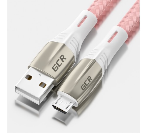 GCR Кабель 1.7m MicroUSB series MERCEDES, PINK NYLON, супер быстрая зарядка, 28/22 AWG, GCR-51955 Greenconnect  USB 2.0 Type-AM - microUSB 2.0 (m) 1.7м (GCR-51955)