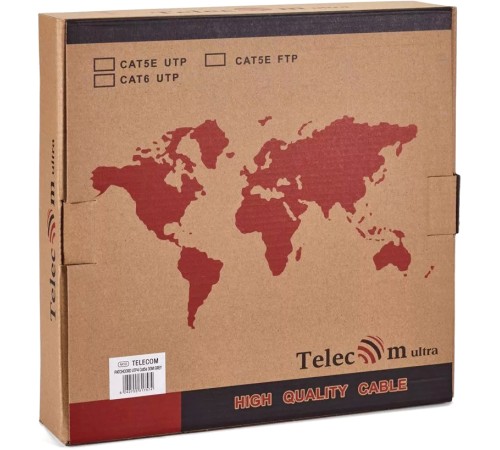 Патчкорд литой "Telecom" UTP кат.5е 30,0м серый VCOM NA102--30M