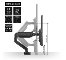 Exegate EX297362RUS Настольное крепление ExeGate EDM2-3210-22G (кронштейн для двух мониторов 15"- 32", газовая пружина, VESA 75x75, 100x100 мм, нагрузка на один кронштейн 2-10 кг, наклон -45°/+90°, по