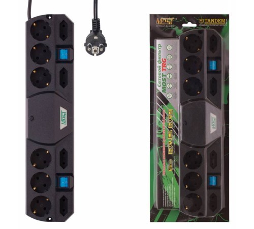 Сетевой фильтр Most TRG 2м (10 розеток) черный (коробка)