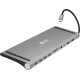 GCR Док-станция 11 в 1 Multiport Aluminum Type C 3.1 на USB 3.0 + 3 x USB 2.0 + Type C PD + HDMI 2.0 + VGA + SD/MicroSD + audio 3.5mm jack, GCR-54220 Greenconnect GCR-54220
