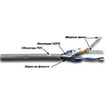 Кабель информационный Lanmaster TWT-5EFTP2-GY кат.5е F/UTP общий экран 2X2 PVC внутренний 305м серый