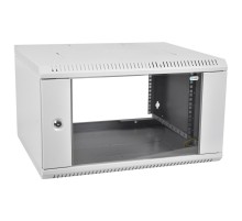 Шкаф коммутационный ЦМО (ШРН-Э-6.500) настенный 6U 600x520мм пер.дв.стекл несъемн.бок.пан. серый