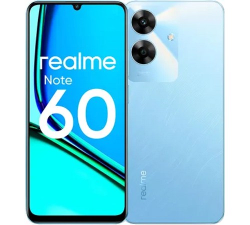 Смартфон Realme RMX3933 Note 60 128Gb 6Gb небесно-голубой моноблок 3G 4G 2Sim 6.74" 720x1600 Android 14 32Mpix 802.11 a/b/g/n/ac GPS GSM900/1800 GSM1900 TouchSc A-GPS microSD