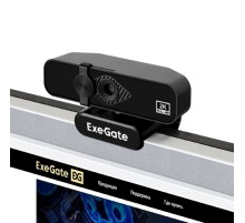 Веб-камера ExeGate Stream С958 2K (матрица 1/3.2" 5Мп, 2592x1944, 30fps, 4-линзовый объектив, автофокус, USB, микрофон с шумоподавлением, универсальное крепление, кабель 1,5 м, Windows® 7/8/10/11, Mac OS 10.6 и выше, Chrome OS™, Android 5.0 и выше, ч