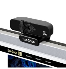 Веб-камера ExeGate Stream С958 2K (матрица 1/3.2" 5Мп, 2592x1944, 30fps, 4-линзовый объектив, автофокус, USB, микрофон с шумоподавлением, универсальное крепление, кабель 1,5 м, Windows® 7/8/10/11, Mac OS 10.6 и выше, Chrome OS™, Android 5.0 и выше, ч