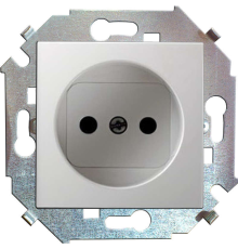 Розетка 1-м СП Simon 15 16А IP20 250В без заземл. винтов. клеммы механизм бел. Simon 1591431-030