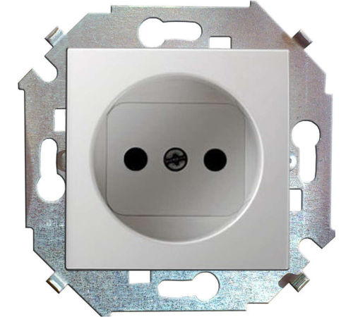 Розетка 1-м СП Simon 15 16А IP20 250В без заземл. винтов. клеммы механизм бел. Simon 1591431-030