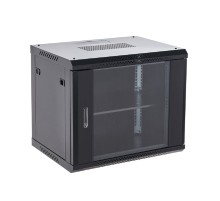 Rexant (04-1266-112) Настенный шкаф 19" 12U 600х600х635 (ШхГхВ), дверь стекло, металлическая задняя стенка, боковые съемные стенки, RAL 9005