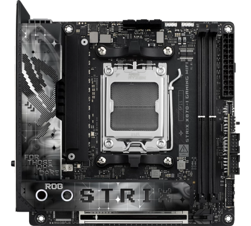 Материнская плата Asus ROG STRIX X870-I GAMING WIFI SocketAM5 AMD X870 2xDDR5 mini-ITX AC`97 8ch(7.1) 2.5Gg RAID+HDMI