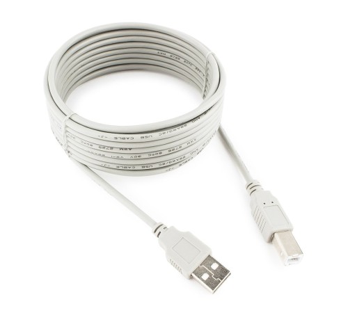 Cablexpert Кабель USB2.0 AM/BM, медь, Pro, 4.5м, серый, пакет (CC-USB2-AMBM-15-N) Cablexpert Кабель USB2.0 AM/BM, медь, Pro, 4.5м, серый, пакет (CC-USB2-AMBM-15-N)