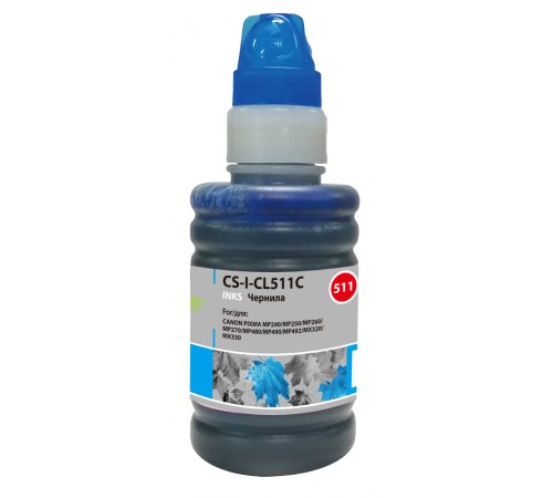 Чернила Cactus CS-I-CL511C голубой 100мл для Canon Pixma MP240/MP250/MP260/MP270/MP480