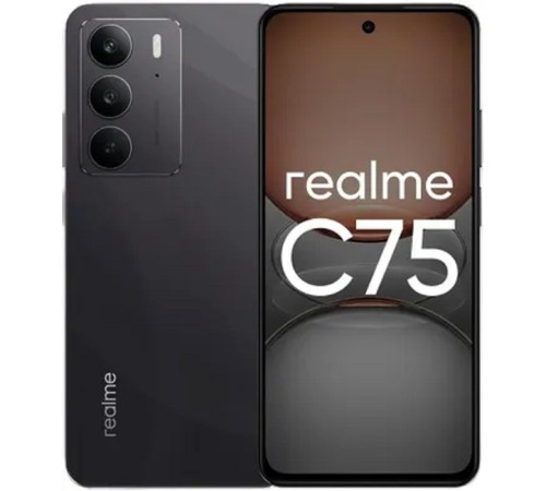 Смартфон Realme RMX3941 C75 128Gb 8Gb черный моноблок 3G 4G 2Sim 6.72" 1080x2400 Android 14 50Mpix 802.11 a/b/g/n/ac NFC GPS GSM900/1800 GSM1900 TouchSc microSD