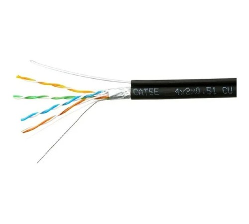 Cablexpert FPC-5051E-4-CU-OUTR/100 Кабель Cablexpert (RU) FTP outdoor 4x2x0.51 на тросу, медный, кат.5e, однож., 100м, box, черный