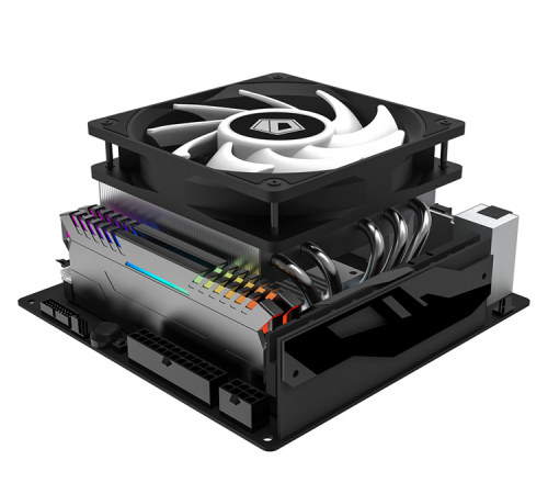 ID-COOLING IS-50 MAX RGB V3 LGA1700/1200/115X/AM5/AM4 низкопрофильный высота 77mm (27шт/кор, TDP 130W, PWM, 5 тепл.трубок, RGB FAN 120mm) BOX