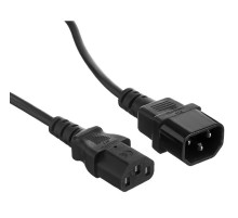 Exegate EX297747RUS Кабель питания Power EC-0,5P (C13->C14, VDE-250V-3*1.0mm2, медь, черный, 16A, 0.5м)