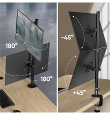 ONKRON кронштейн для двух мониторов 13"-34" настольный, чёрный D208E