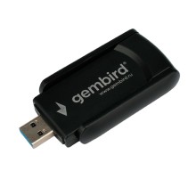 Gembird Сетевой адаптер WiFi+Bluetooth 1.3 Гбит, двухдиап. с антеннами, USB,802.11b/a/g/c/ac,RTL8822 (WNP-UA-020)