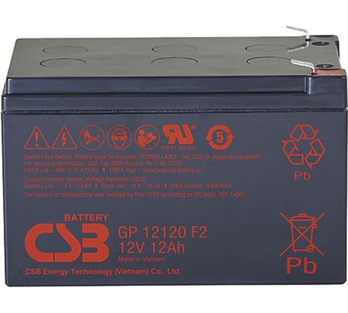 Батарея для ИБП CSB GP12120 F2 12В 12Ач Батарея для ИБП CSB GP12120 F2 12В 12Ач