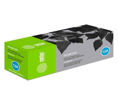 Картридж лазерный Cactus CS-Q2612AS Q2612A черный (2000стр.) для HP LJ 1010/1012/1015/1018/1020/1020Plus/1022/3015/3020