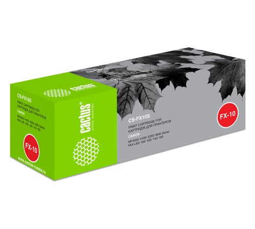 Картридж лазерный Cactus CS-FX10S FX-10 черный (2000стр.) для Canon L100/L120/4140/MF4380dn/D420/D480