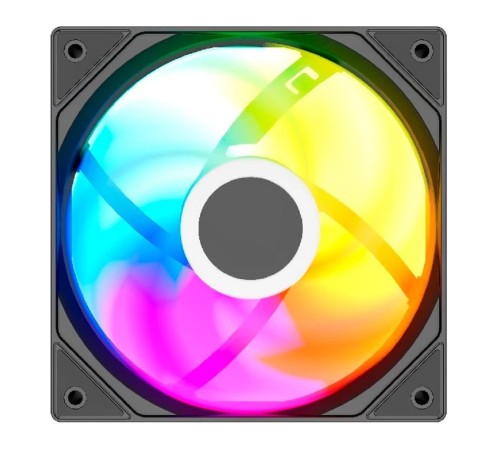 Powercase Вентилятор (M53-12 ARGB) Black 120x120x25mm (PWM, 100шт./кор, 4pin PWM (M+F)+ 3pin ARGB (M+F), 600-1800±10% об/мин) Bulk