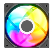 Powercase Вентилятор (M53-14 ARGB) Black 140x140x25mm (PWM, 80шт./кор, 4pin PWM (M+F)+ 3pin ARGB (M+F), 600-1800±10% об/мин) Bulk