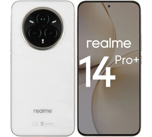 Смартфон Realme RMX5051 14 Pro+ 256Gb 8Gb белый моноблок 3G 4G 6.83" 1272x2800 Android 14 50Mpix 802.11 a/b/g/n/ac/ax NFC GPS GSM900/1800 GSM1900 TouchSc Protect