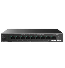 IP-COM G1110PF-8-120W Коммутатор неуправляемый PoE, 10 портов, 9x1 Гбит/с, SFP 1х1 Гбит/с, PoE 8х30 Вт (до 102 Вт), настольный