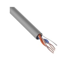 Rexant (01-0023-R ) Кабель витая пара U/UTP, CAT 5e, PVC, 2PR, 24AWG, INDOOR, SOLID, серый, 305м, РФ
