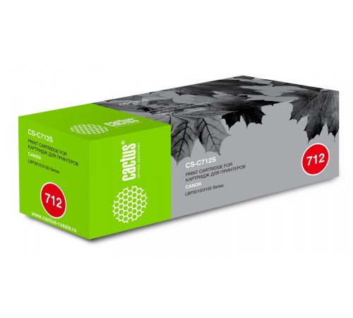 Картридж лазерный Cactus CS-C712S 712 черный (1500стр.) для Canon LBP-3010/3020
