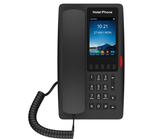 Гостиничный IP-телефон Fanvil H6W WIFI Hotel Phone HD voice 2 SIP Lines 5 Programmable Keys 1 USB port for charging 3.5" Color Screen 2.4GHz&5GHz,Wi-Fi 6 PoE Support  PSU