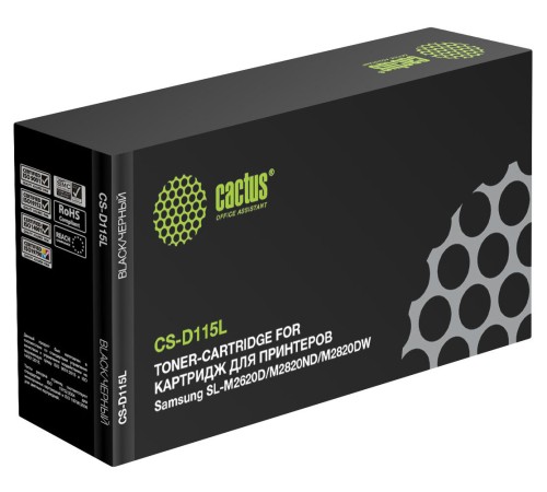 Картридж лазерный Cactus CS-D115L MLT-D115L черный (3000стр.) для Samsung SL-M2620D/M2820ND/M2820DW