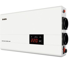 Стабилизатор SVEN AVR SLIM-2000 LCD, релейный, 1200вт, 2000Ва, 140-260в, функция «пауза», 1 евророзетка, 2.9 кг. SVEN AVR SLIM-2000 LCD (SV-013950)