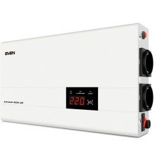 Стабилизатор SVEN AVR SLIM-2000 LCD, релейный, 1200вт, 2000Ва, 140-260в, функция «пауза», 1 евророзетка, 2.9 кг. SVEN AVR SLIM-2000 LCD (SV-013950)