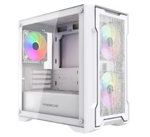 Powercase Mistral Micro X3W ARGB, Tempered Glass, 3x 120mm ARGB PWM Fan, белый, mATX  (CMMXW-A3)