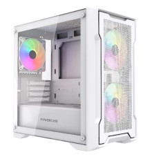 Powercase Mistral Micro X3W ARGB, Tempered Glass, 3x 120mm ARGB PWM Fan, белый, mATX  (CMMXW-A3)