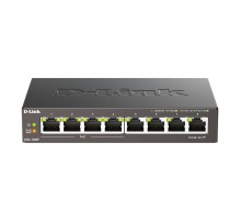 D-Link DGS-1008P/F3A Неуправляемый коммутатор с 8 портами 10/100/1000Base-T (4 порта PoE 802.3af/at, PoE-бюджет 60 Вт)