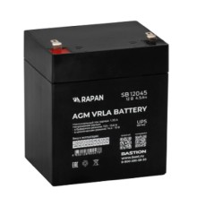 БАСТИОН RAPAN SB 12045 АКБ свинцово-кислотная тип AGM 12V 4,5Ач I зар.1,35А, ножевые клеммы (9162)