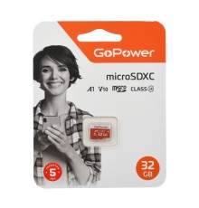 Карта памяти microSD GoPower 32GB Class10 UHS-I (U3) 80 МБ/сек V10 без адаптера GoPower 00-00025680