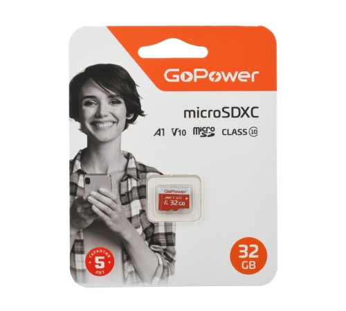 Карта памяти microSD GoPower 32GB Class10 UHS-I (U3) 80 МБ/сек V10 без адаптера GoPower 00-00025680 Карта памяти microSD GoPower 32GB Class10 UHS-I (U3) 80 МБ/сек V10 без адаптера GoPower 00-00025680