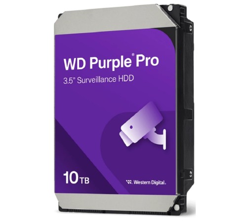 Жесткий диск Western Digital Purple Pro HDD 3.5" SATA 10Tb, 7200 rpm, 512MB buffer (DV&NVR + AI), WD102PURP, 1 year Жесткий диск Western Digital Purple Pro HDD 3.5" SATA 10Tb, 7200 rpm, 512MB buffer (DV&NVR + AI), WD102PURP, 1 year