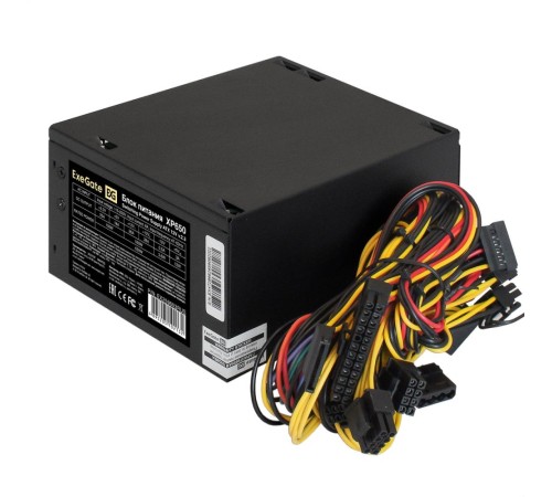 Exegate EX259603RUS-PC Блок питания 650W ExeGate XP650 (ATX, PC, 12cm fan, 24pin, 4pin, PCIe, 3xSATA, 2xIDE, black, кабель 220V в комплекте)