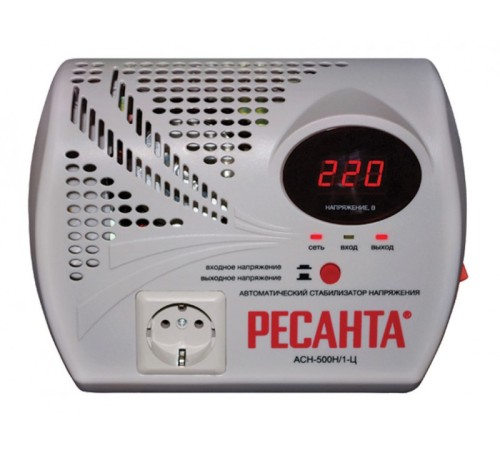 Стабилизатор напряжения Ресанта АСН-500 Н/1-Ц электронный однофазный серый Стабилизатор напряжения Ресанта АСН-500 Н/1-Ц электронный однофазный серый