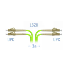 Патчкорд оптический LC/UPC-LC/UPC MM (OM5) Duplex 3 метра, 2мм
