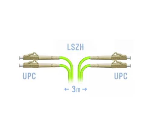 Патчкорд оптический LC/UPC-LC/UPC MM (OM5) Duplex 3 метра, 2мм
